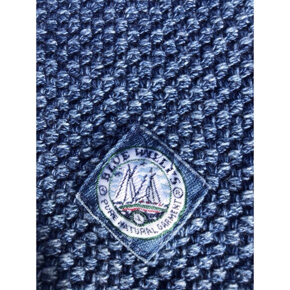 Vtg Danish Blue Willi’s Zip Natural Cotton Knit Sweater Denim Jacket Women’s XL - Picture 5 of 16